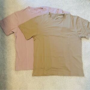 Lot of 2 Brand New Pink/Purple and Khaki T-Shirts - Size M Women's